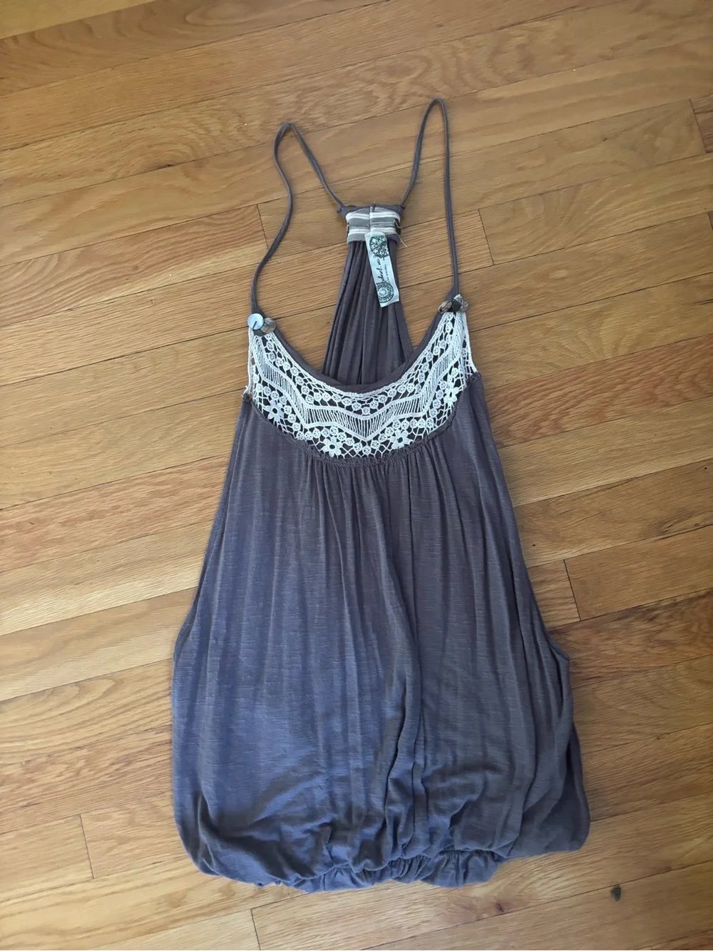 Free People Women's Sleeveless Crochet Yoke Tank Top